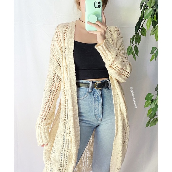 American Eagle Outfitters Sweaters - 🌿 AE Cream Ivory Longline Knit Cardigan 🌿